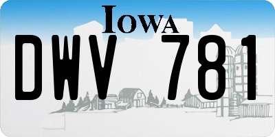 IA license plate DWV781