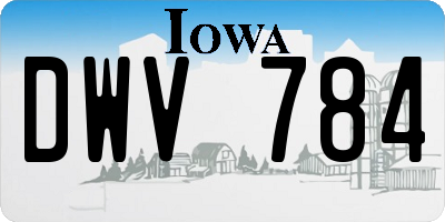 IA license plate DWV784