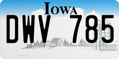 IA license plate DWV785