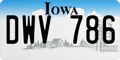 IA license plate DWV786