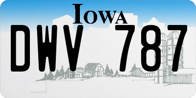 IA license plate DWV787