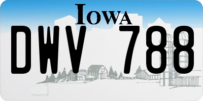 IA license plate DWV788