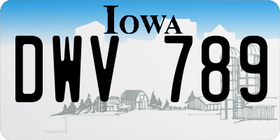 IA license plate DWV789