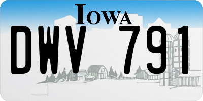 IA license plate DWV791