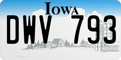 IA license plate DWV793