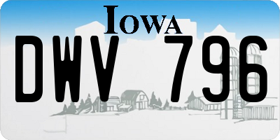 IA license plate DWV796