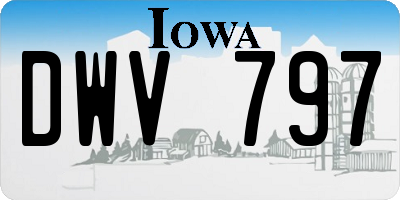 IA license plate DWV797