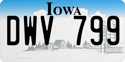 IA license plate DWV799