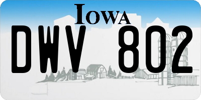 IA license plate DWV802