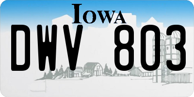 IA license plate DWV803