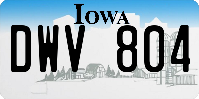 IA license plate DWV804