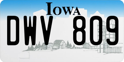 IA license plate DWV809