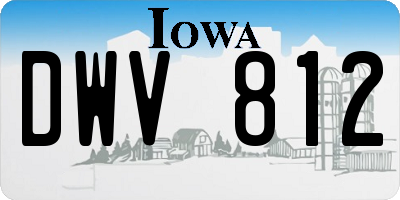IA license plate DWV812