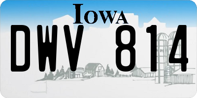 IA license plate DWV814