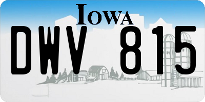 IA license plate DWV815