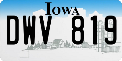 IA license plate DWV819