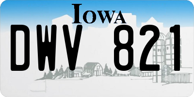IA license plate DWV821