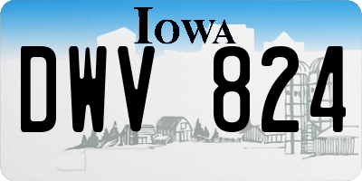 IA license plate DWV824