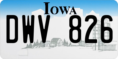 IA license plate DWV826