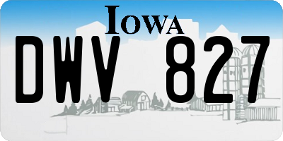 IA license plate DWV827