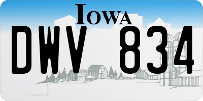 IA license plate DWV834