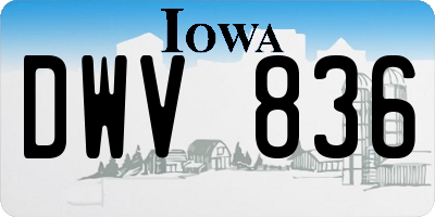 IA license plate DWV836