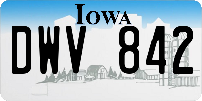 IA license plate DWV842