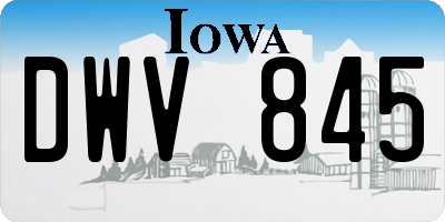 IA license plate DWV845