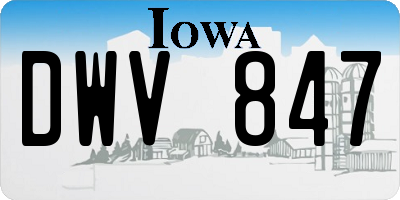 IA license plate DWV847