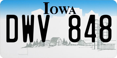 IA license plate DWV848