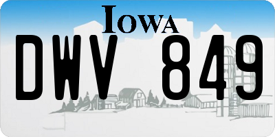 IA license plate DWV849