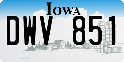 IA license plate DWV851