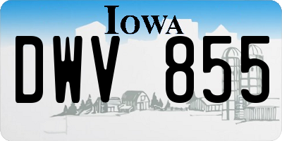 IA license plate DWV855