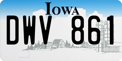 IA license plate DWV861