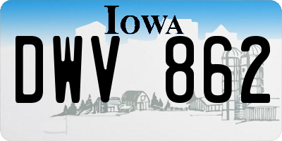IA license plate DWV862