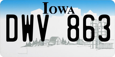 IA license plate DWV863
