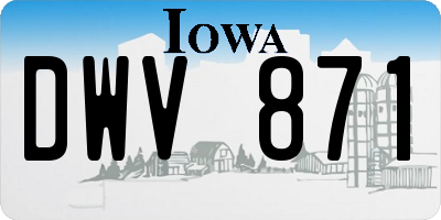 IA license plate DWV871