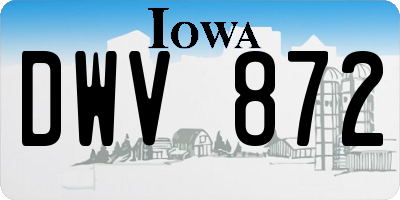 IA license plate DWV872