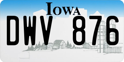 IA license plate DWV876