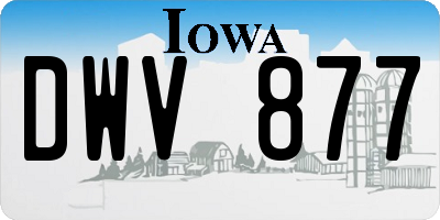 IA license plate DWV877
