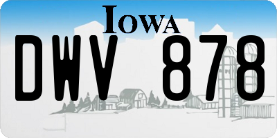 IA license plate DWV878