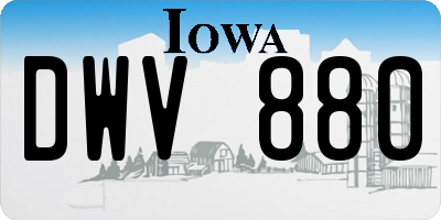 IA license plate DWV880