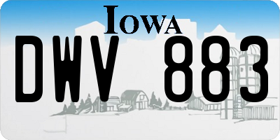 IA license plate DWV883