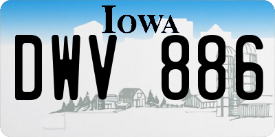 IA license plate DWV886