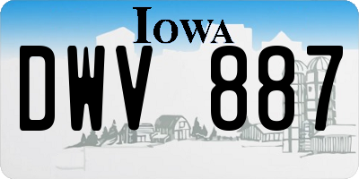 IA license plate DWV887