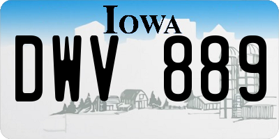 IA license plate DWV889