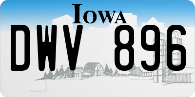 IA license plate DWV896