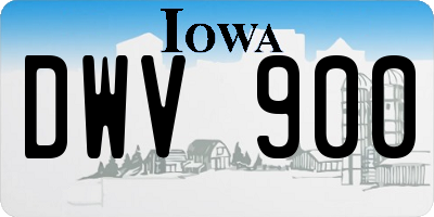 IA license plate DWV900