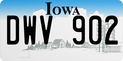 IA license plate DWV902