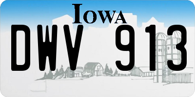 IA license plate DWV913